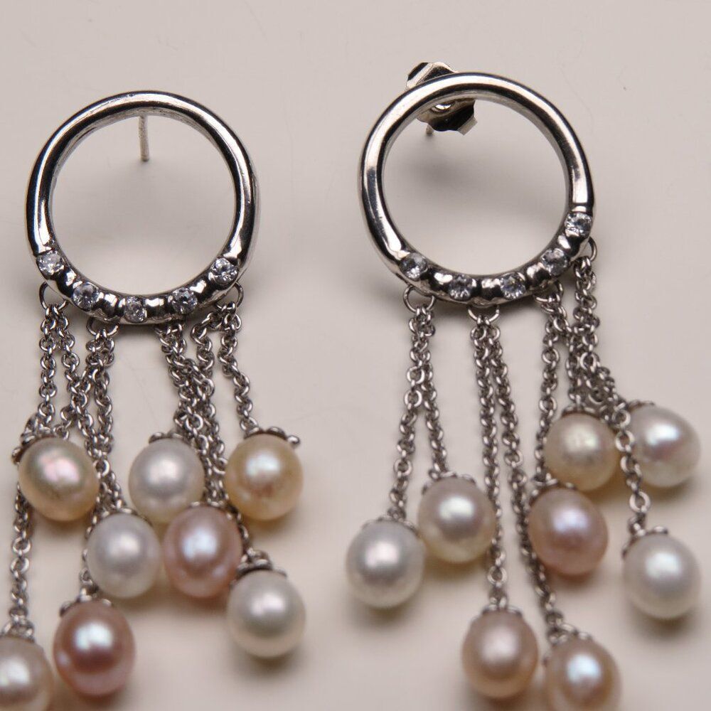 Sterling Silver Fresh Water chandelier Earring